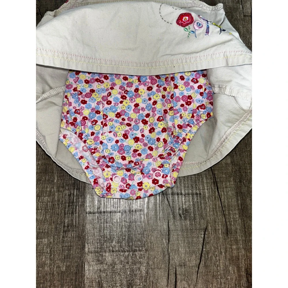 The‎ Childrens Place Baby Girl Khaki Floral Butterfly Jumper Dress 6-9 Months